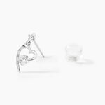 Boucles D'oreilles Puces Romance Or Blanc Oxyde De Zirconium - Pendantes Femme | Marc Orian