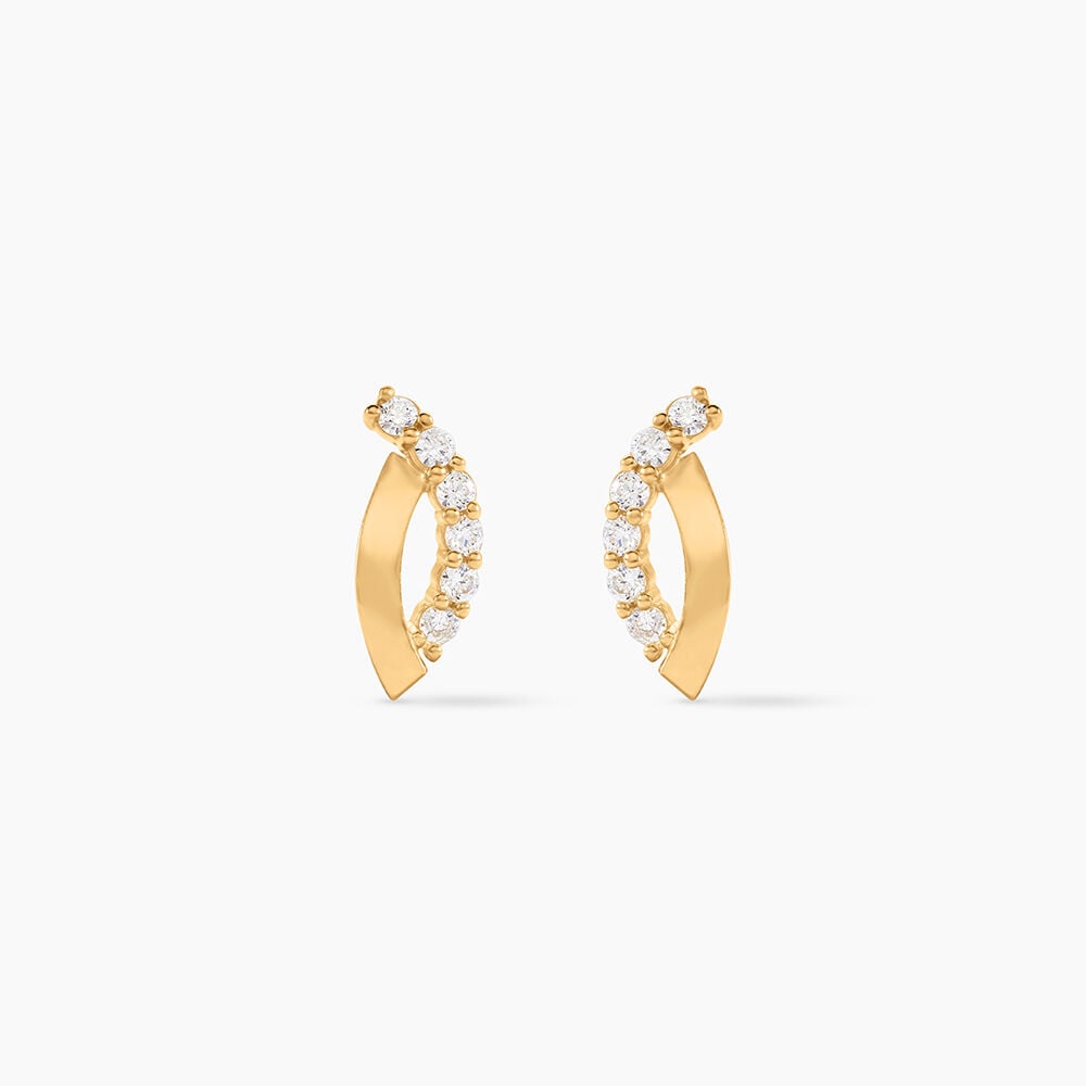 Boucles D'oreilles Puces Helvi Or Jaune Oxyde De Zirconium - Puces Femme | Marc Orian