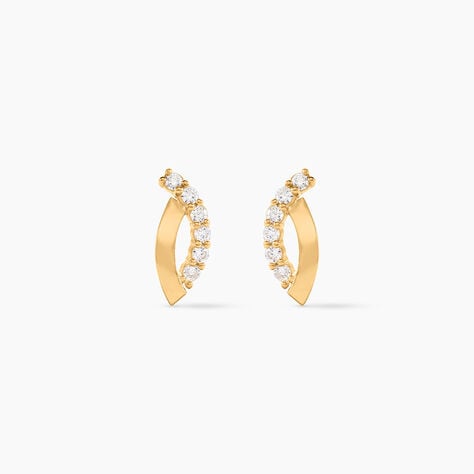 Boucles D'oreilles Puces Marlyatou Or Jaune Oxyde De Zirconium - Puces Femme | Marc Orian