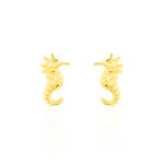 Boucles D'oreilles Puces Ambrosie Hippocampe Or Jaune - Puces Femme | Marc Orian