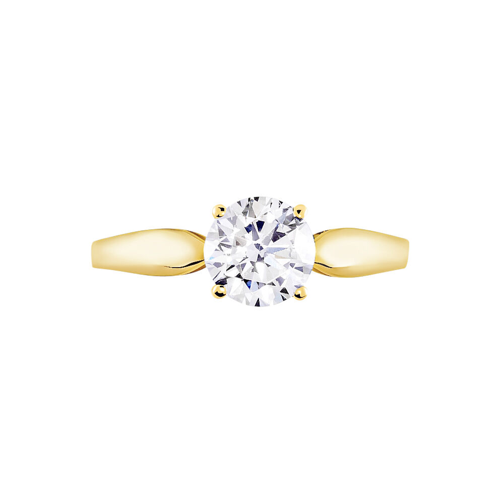 Bague Solitaire Illyana Or Jaune Oxyde De Zirconium - Solitaires Femme | Marc Orian