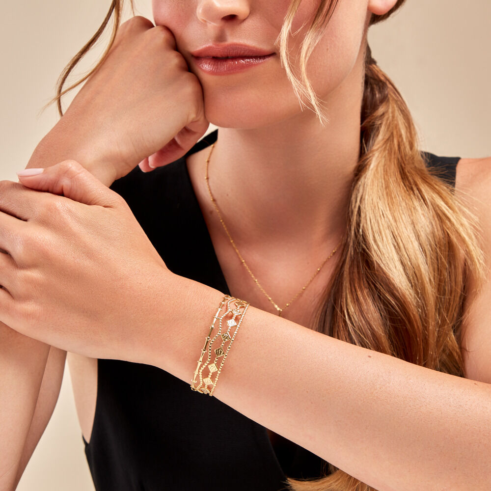 Bracelet Manchette Eva Acier Jaune - Bracelets manchettes Femme | Marc Orian