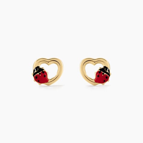Boucles D'oreilles Puces Or Jaune Syringa Smalto - Puces Enfant | Marc Orian