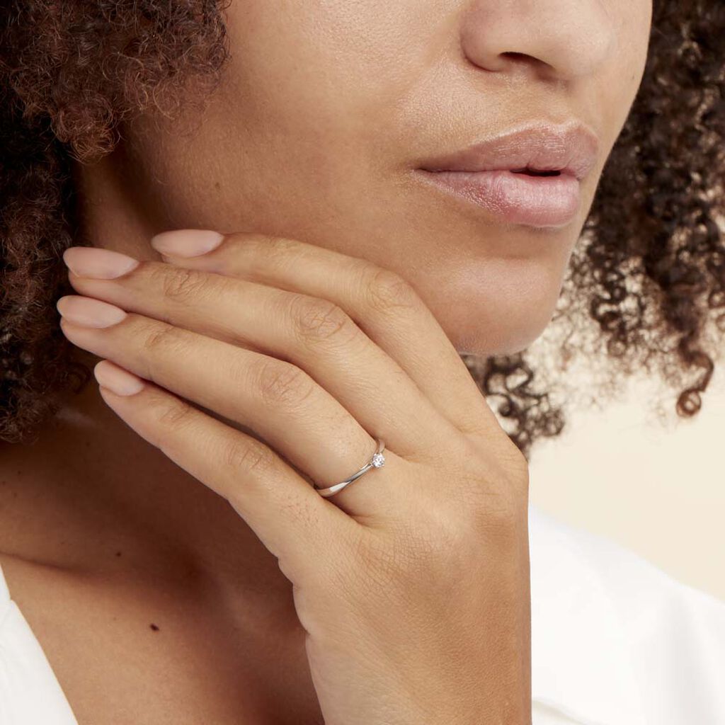 Bague Solitaire Veronika Or Blanc Diamant - Bagues Solitaire Femme | Marc Orian