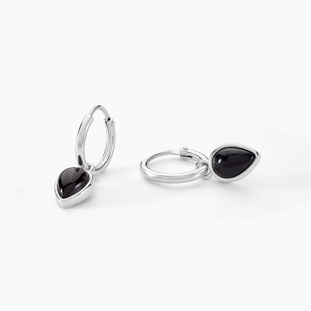 Créoles Mentissa Argent Blanc Agate - Créoles Femme | Marc Orian