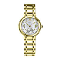 cadran doré fond nacre blanche bracelet acier doré