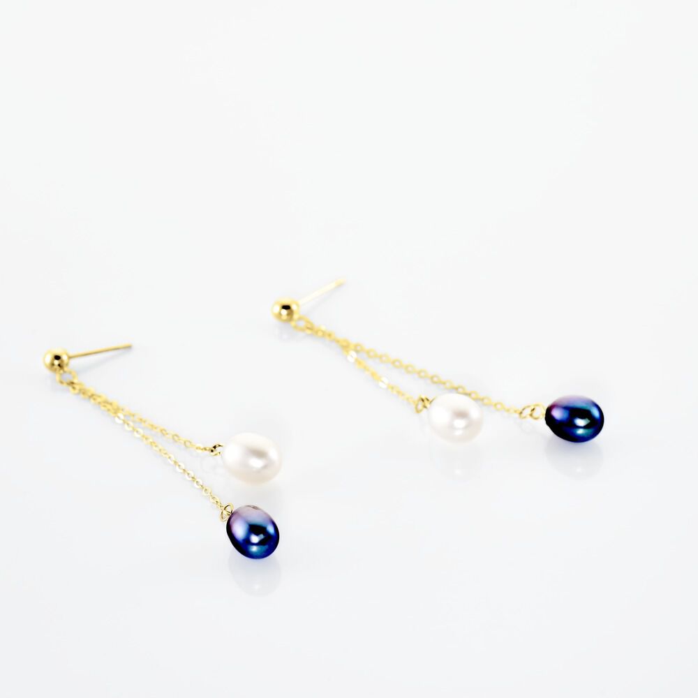 Boucles D'oreilles Pendantes Or Jaune Brayann Perles De Culture - Fête des mères Femme | Marc Orian