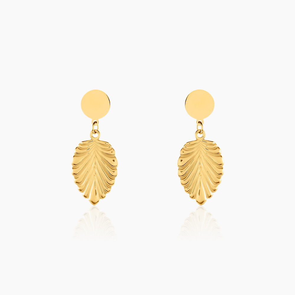 Boucles D'oreilles Pendantes Hristina Acier Jaune - Pendantes Femme | Marc Orian