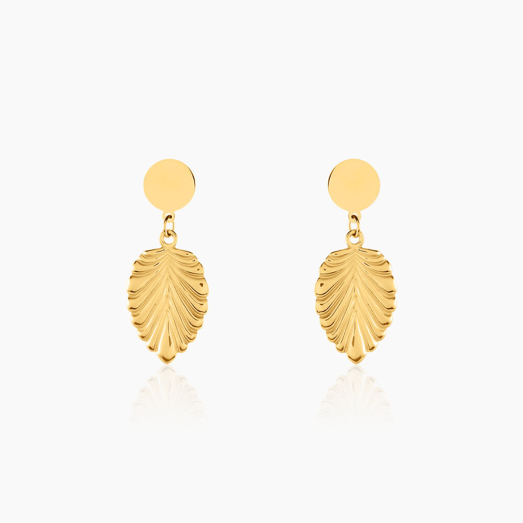 Boucles D'oreilles Pendantes Hristina Acier Jaune - Pendantes Femme | Marc Orian
