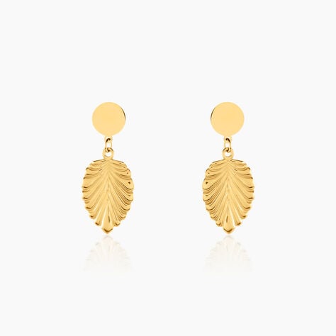 Boucles D'oreilles Pendantes Hristina Acier Jaune - Pendantes Femme | Marc Orian