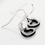 Boucles D'oreilles Pendantes Alena Argent Blanc C&eacute;ramique Et Oxyde - Pendantes Femme | Marc Orian