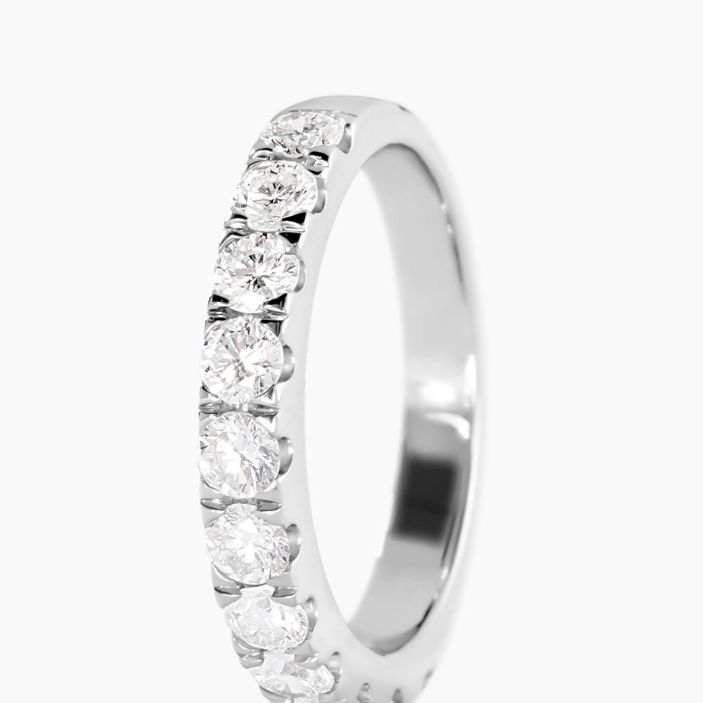 Alliance Pristina Ld Platine Blanc Diamant Synth&eacute;tique - Alliances avec pierres Femme | Marc Orian