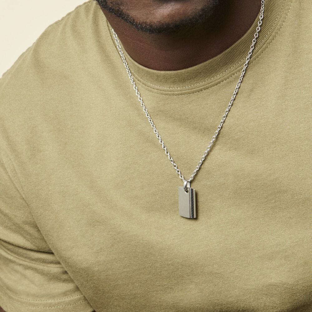 Collier Lovaina Acier Blanc - Fête des pères Homme | Marc Orian