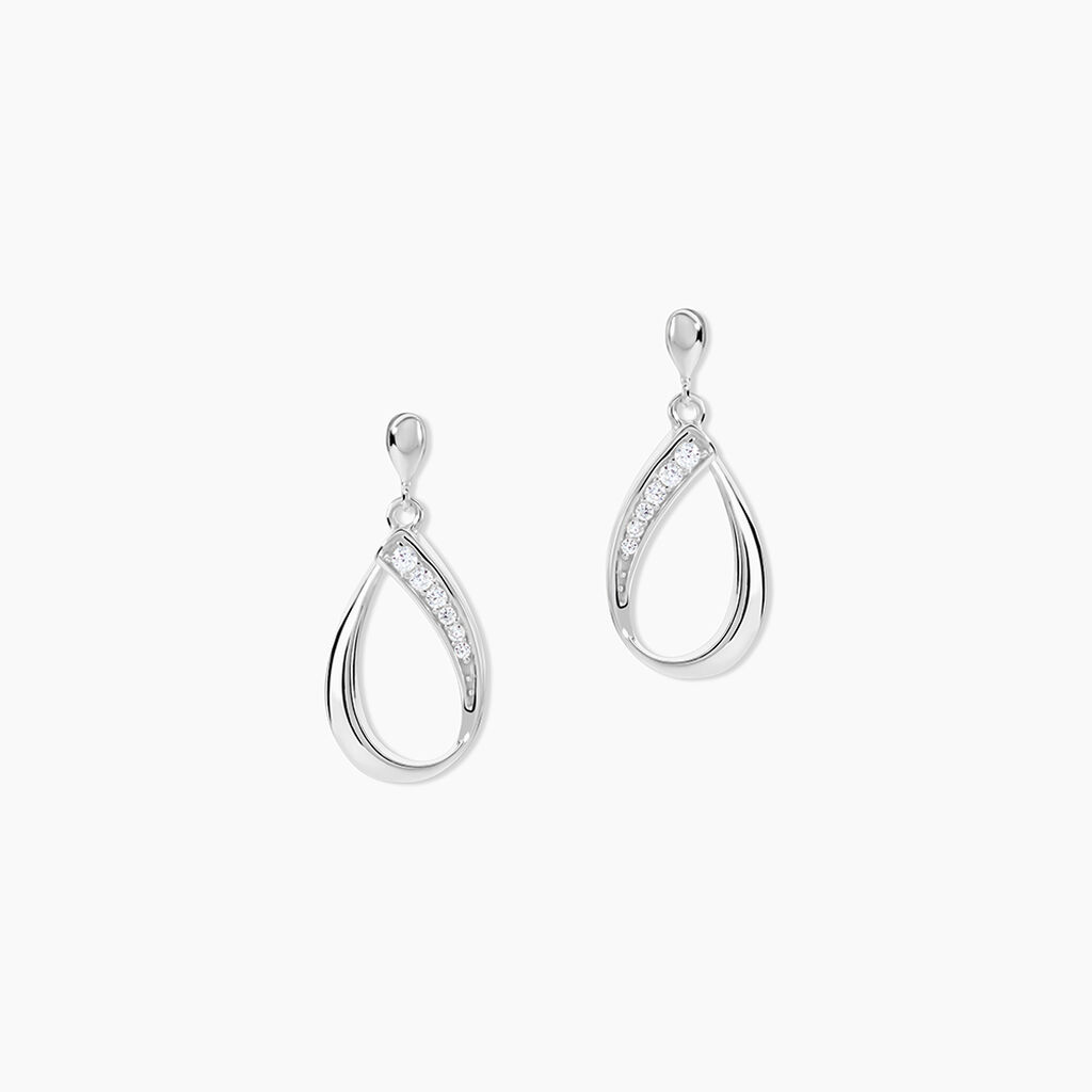 Boucles D'oreilles Pendantes Maritie Argent Blanc Oxyde De Zirconium - Pendantes Femme | Marc Orian