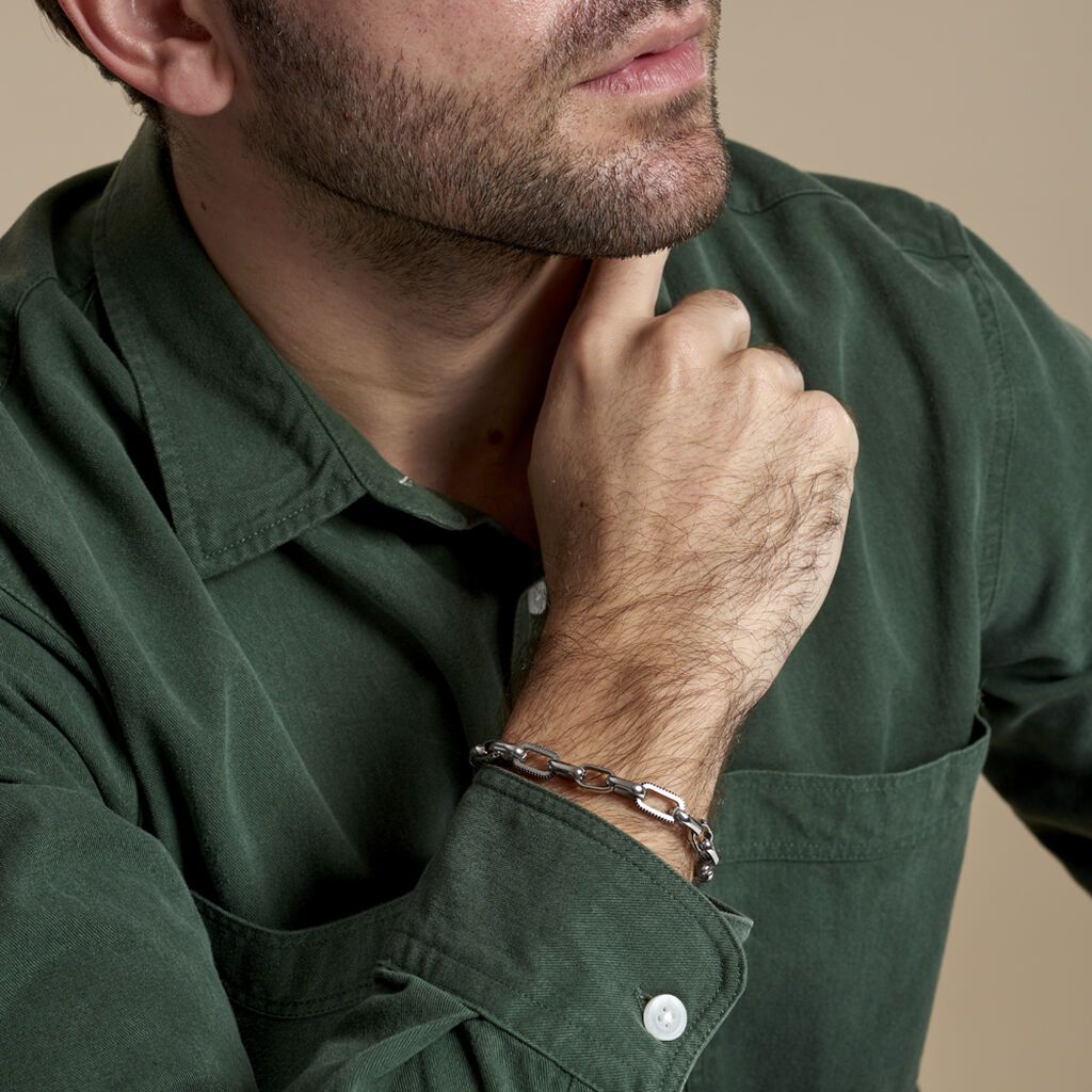 Bracelet Cesare Acier Blanc - Bracelets chaînes Homme | Marc Orian
