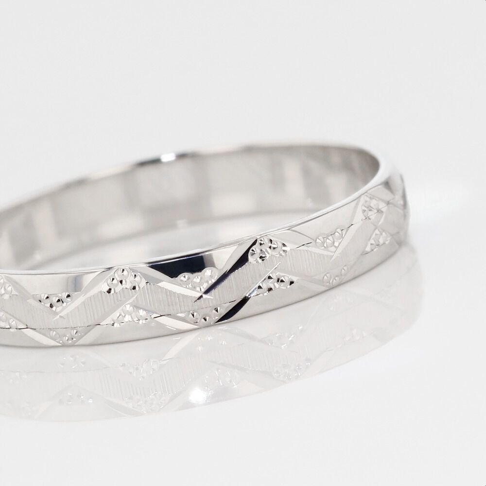 Alliance Clotilde Ruban Plat Or Blanc - Alliances duo Unisex | Marc Orian