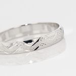 Alliance Clotilde Ruban Plat Or Blanc - Alliances duo Unisex | Marc Orian