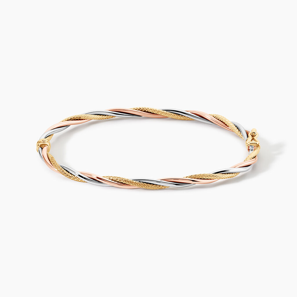 Bracelet Jonc Temani Or Tricolore - Bracelets joncs Femme | Marc Orian