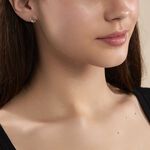 Boucles D'oreilles Puces Argent Blanc Sidonio Oxydes De Zirconium - Puces Femme | Marc Orian