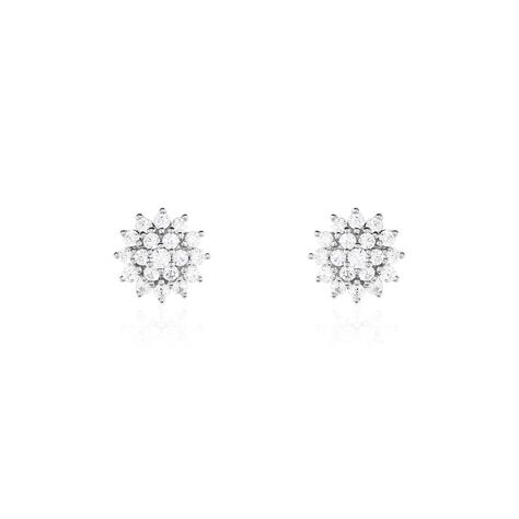 Boucles D'oreilles Puces Wendeline Argent Blanc Oxyde De Zirconium - Puces Femme | Marc Orian