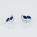 Boucles D'oreilles Puces Sakina Or Blanc Saphir Et Diamant - Boucles d'oreilles mariage Femme | Marc Orian