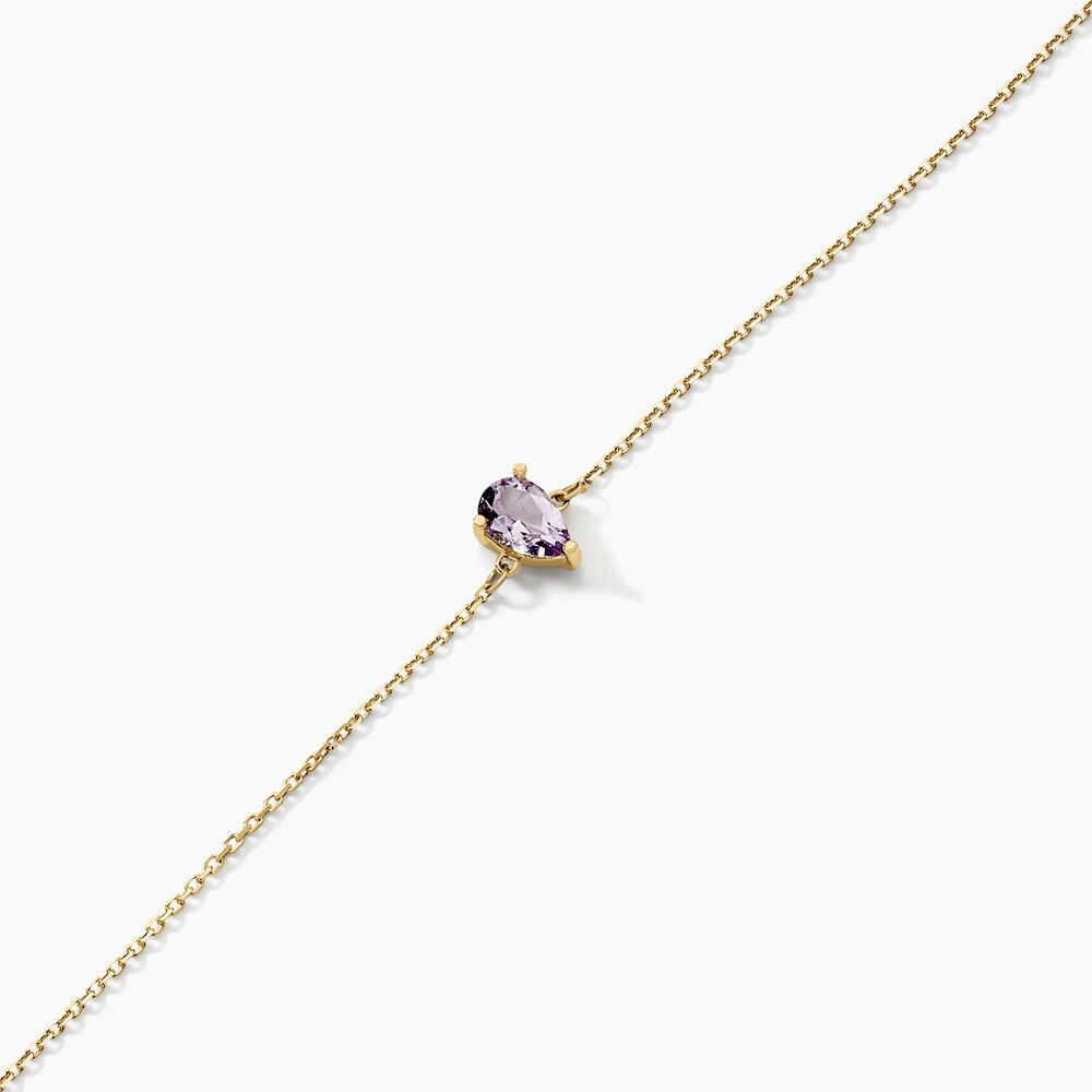Bracelet Goutte Or Jaune Am&eacute;thyste - Bracelets cha&icirc;nes Femme | Marc Orian