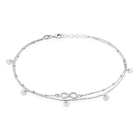 Chaîne De Cheville Argent Blanc Roschen Oxydes De Zirconium - Chaines de cheville Femme | Marc Orian