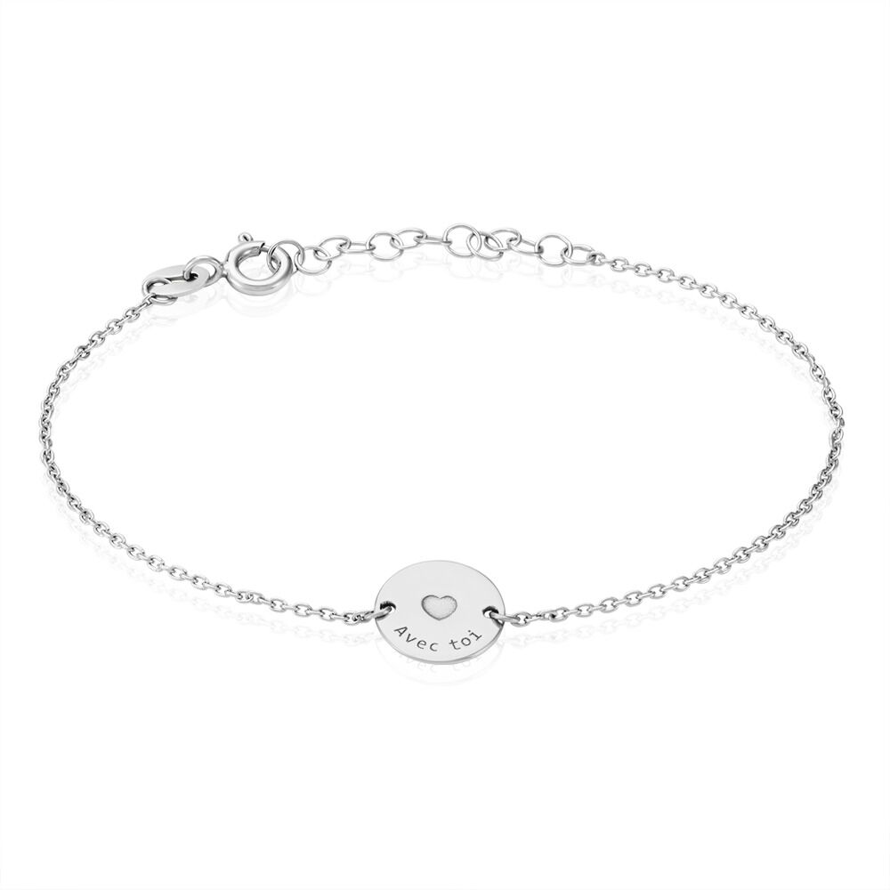 Bracelet Argent Blanc Nevada - Bracelets Medailles Femme | Marc Orian