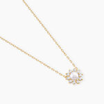 Collier Octavie Or Jaune Perle De Culture Oxyde De Zirconium - Colliers avec pierres Femme | Marc Orian