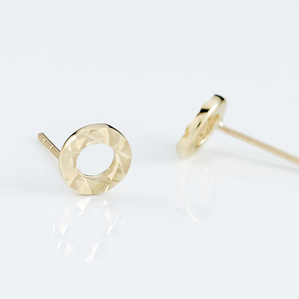 Boucles D'oreilles Puces Berangere Cercle 3 Or Jaune - Puces Femme | Marc Orian