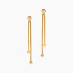 Boucles D'Oreilles Pendantes Assiba Argent Dor&eacute; A L'Or 750/1000 - Pendantes Femme | Marc Orian