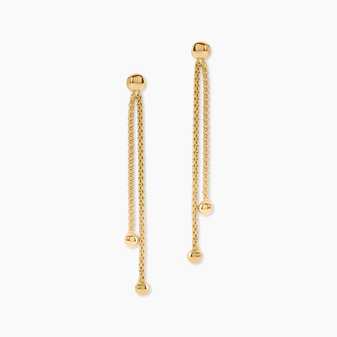 Boucles D'Oreilles Pendantes Assiba Argent Dor&eacute; A L'Or 750/1000 - Pendantes Femme | Marc Orian