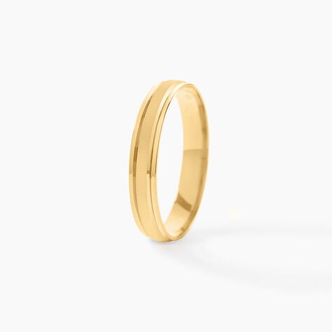 Alliance Mat Et Brillant Ruban Plat Or Jaune - Alliances duo Unisex | Marc Orian