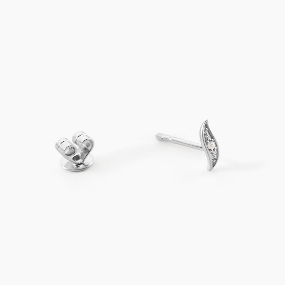 Boucles D'Oreilles Puces Subira Argent Blanc Oxyde De Zirconium - Puces Femme | Marc Orian