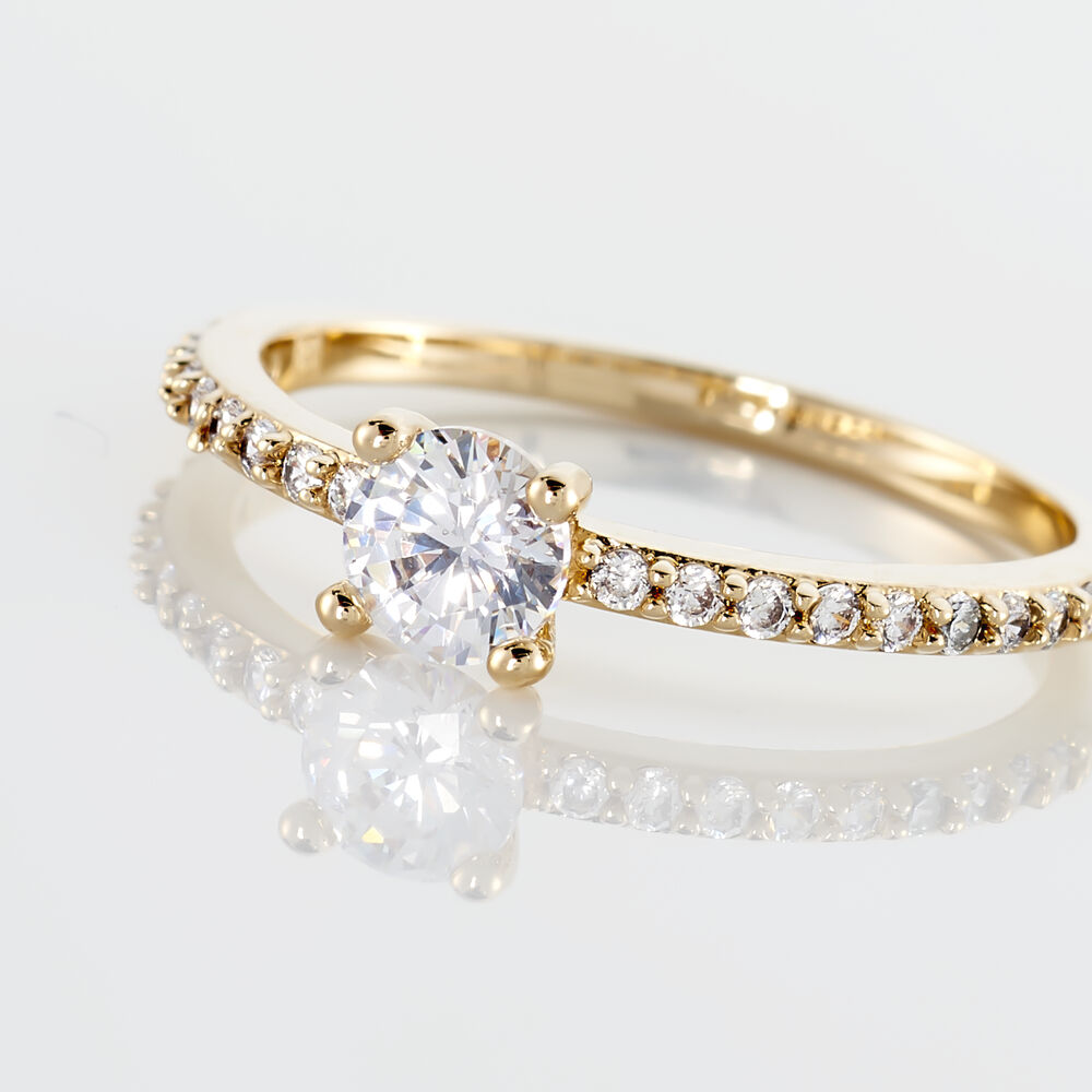 Bague Solitaire Mireilla Plaqu&eacute; Or Jaune Oxyde De Zirconium - Bijoux fantaisie Femme | Marc Orian