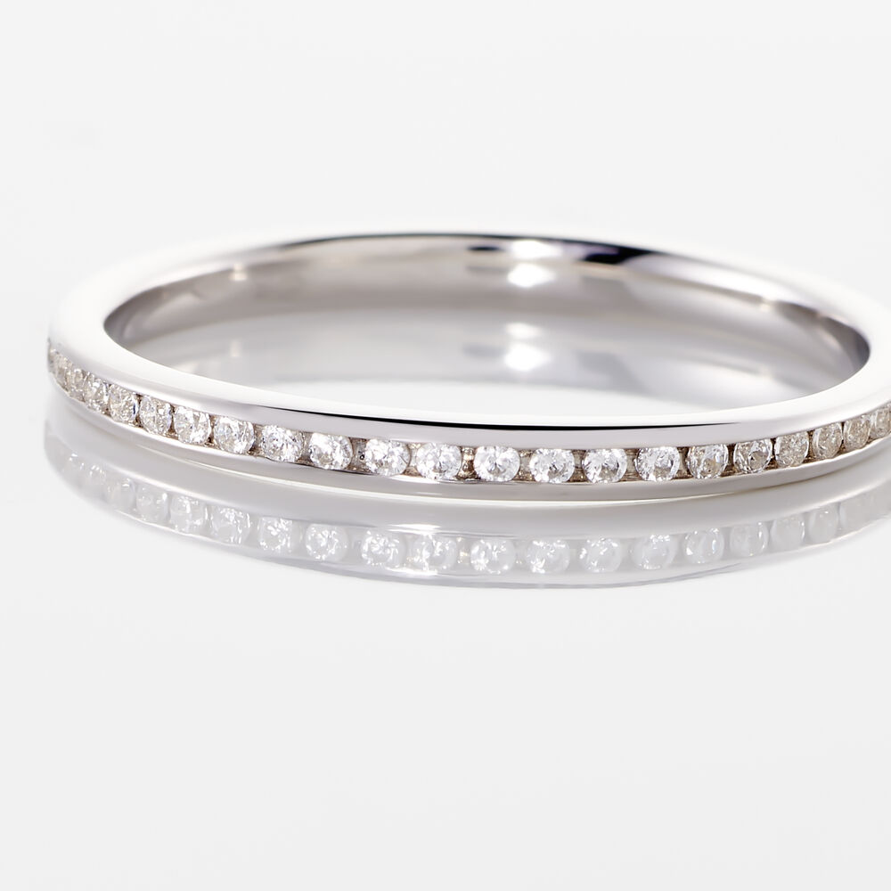 Alliance Laurie Tour Complet Or Blanc Diamant - Alliances avec pierres Femme | Marc Orian