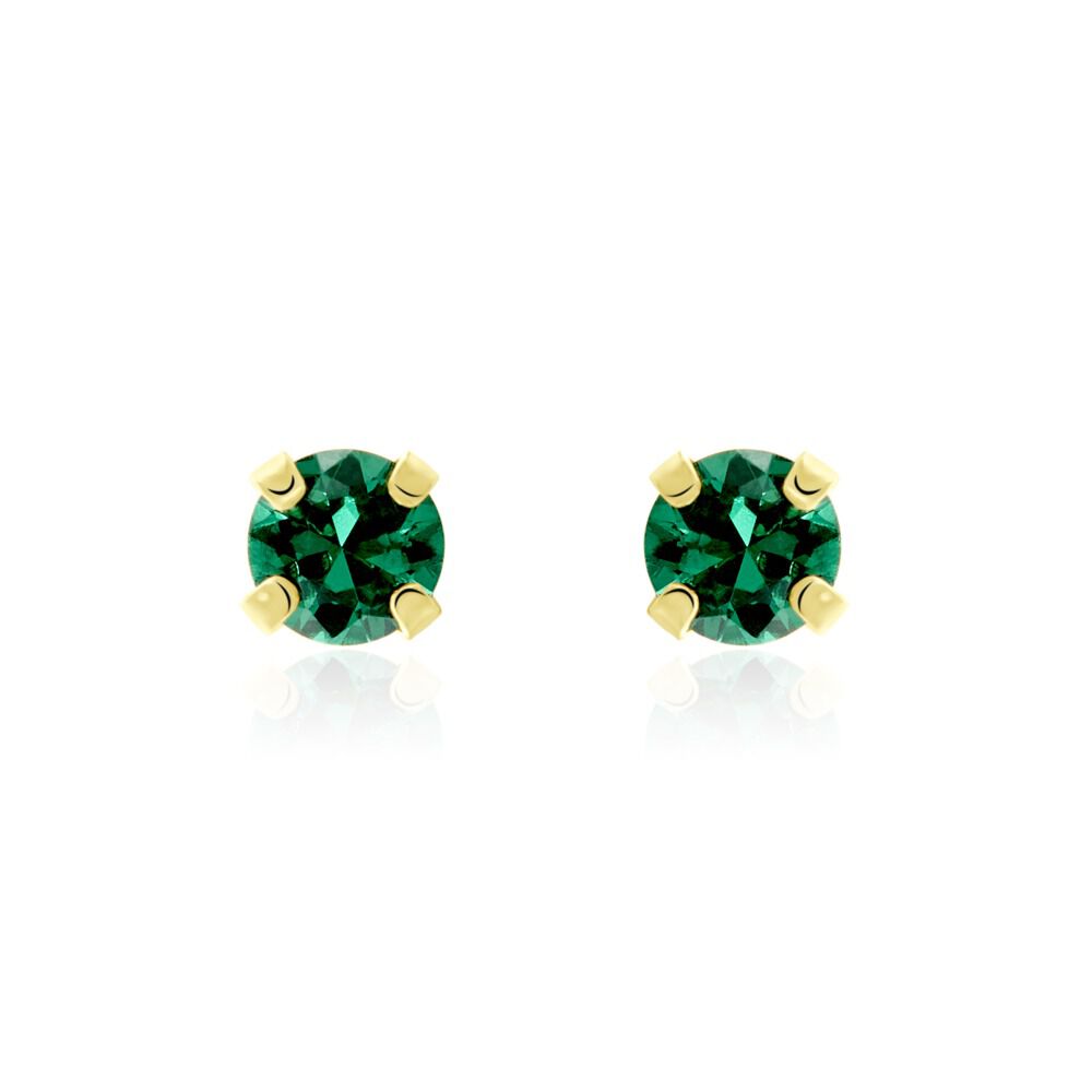 Boucles D'oreilles Puces Or Jaune Oxyde De Zirconium - Puces Femme | Marc Orian