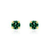 Boucles D'oreilles Puces Or Jaune Oxyde De Zirconium