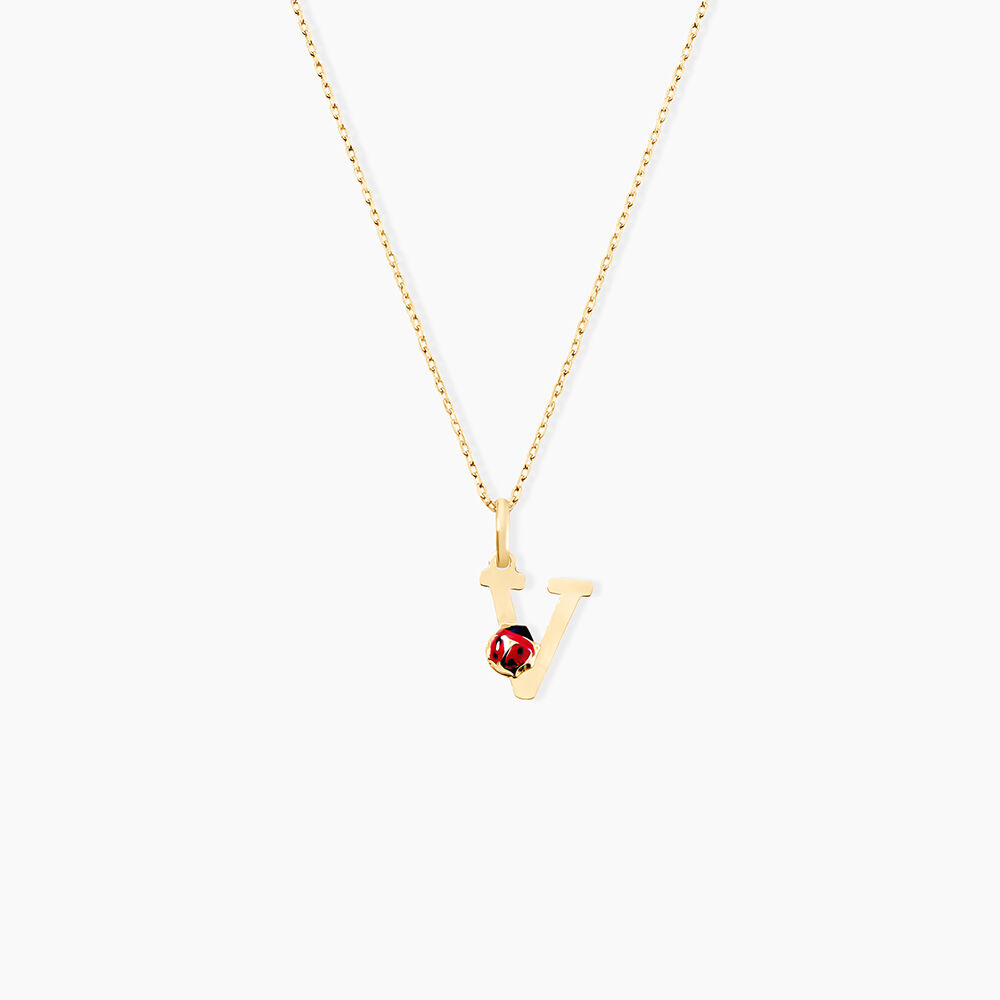 Pendentif Helidie Coccinelle Lettre Or Jaune - Pendentifs Enfant | Marc Orian