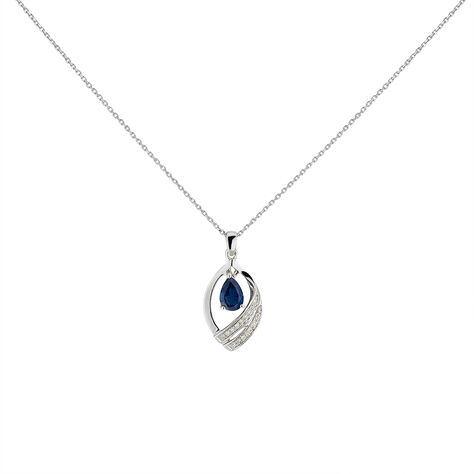 Collier Odila Or Blanc Saphir Diamant - Colliers avec pierres Femme | Marc Orian
