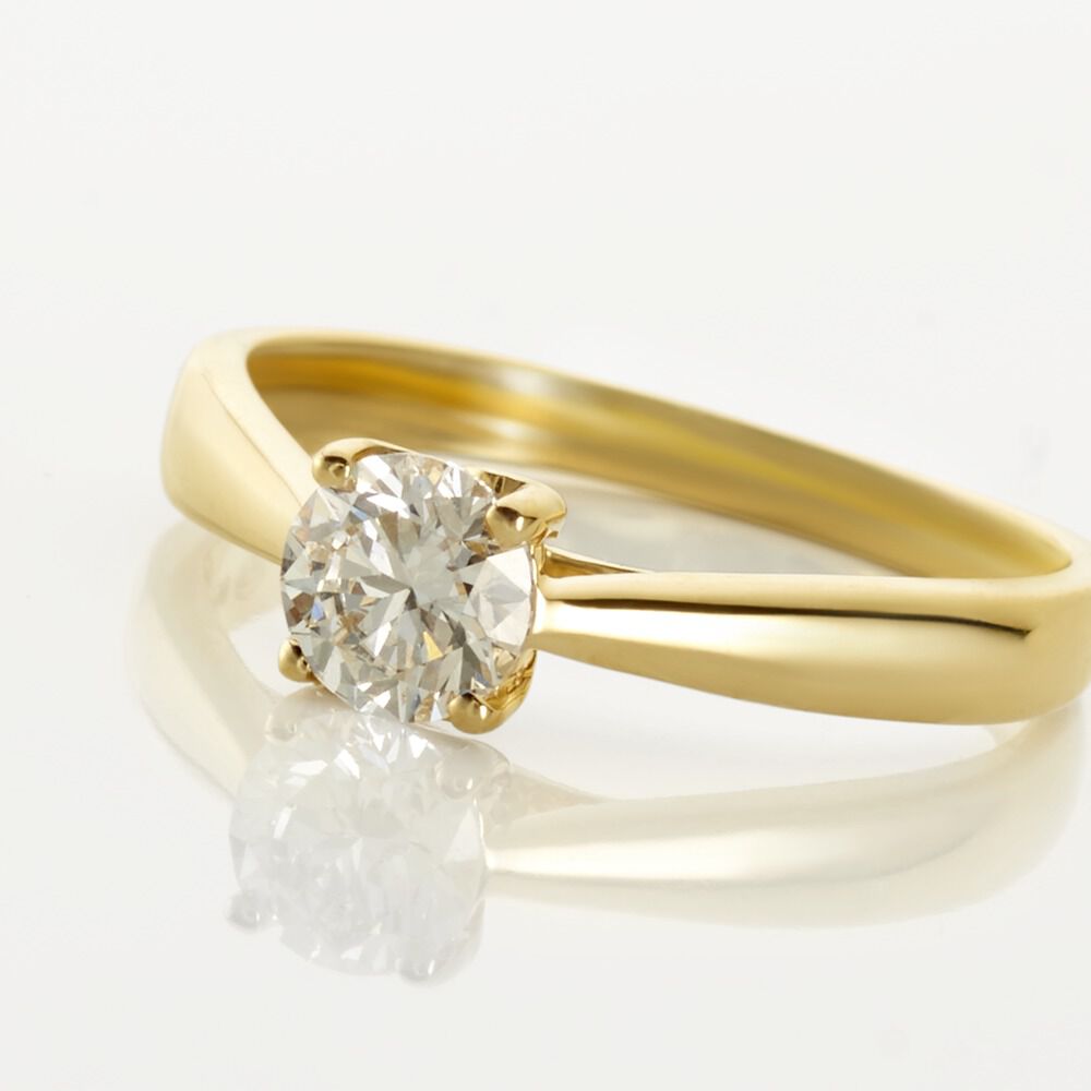 Bague Solitaire Vicoeuria Or Jaune Diamant Synth&eacute;tique - Parures de mariage Femme | Marc Orian