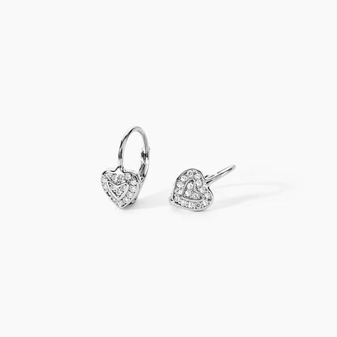 Boucles D'oreilles Pendantes Maximin Argent Blanc Oxyde De Zirconium - Pendantes Femme | Marc Orian