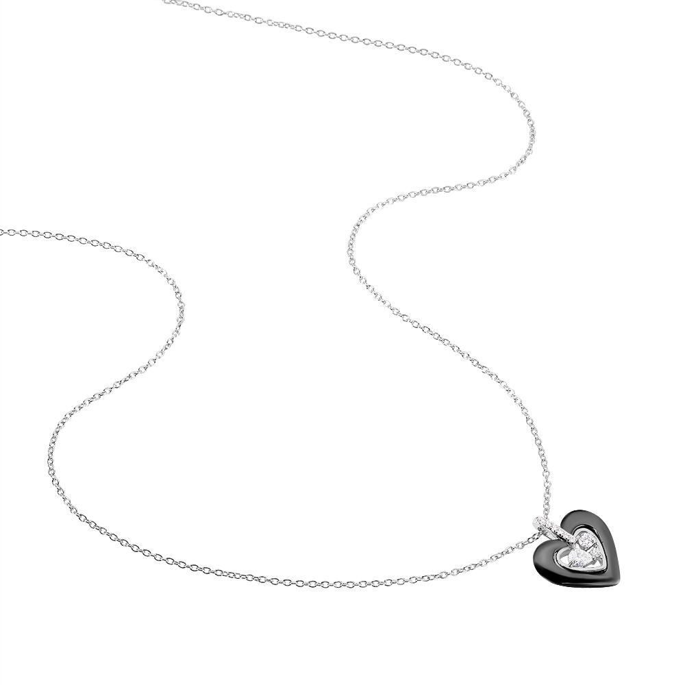 Collier Clarah Argent Blanc Céramique Et Oxyde De Zirconium - Colliers avec pierres Femme | Marc Orian
