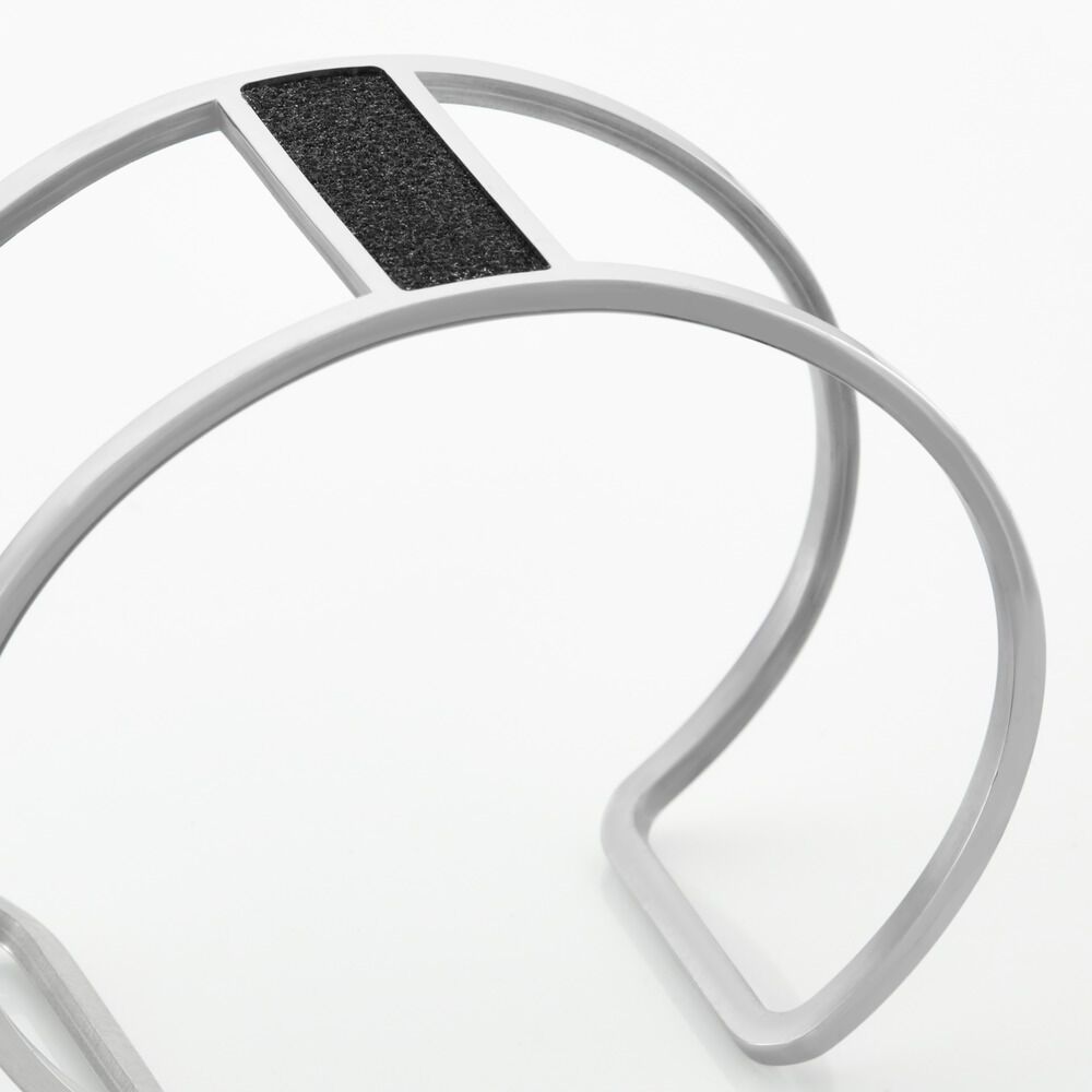 Bracelet Manchette Acier Blanc Maria - Bijoux fantaisie Femme | Marc Orian