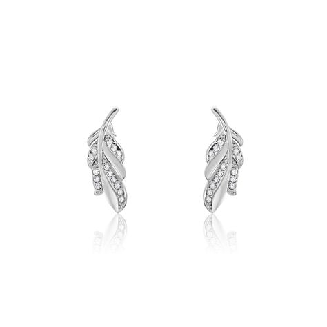 Boucles D'oreilles Puces Isae Argent Blanc Oxyde De Zirconium - Puces Femme | Marc Orian