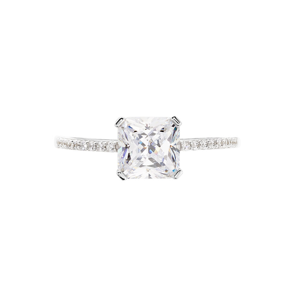 Bague Beline Or Blanc Oxyde De Zirconium - Solitaires Femme | Marc Orian