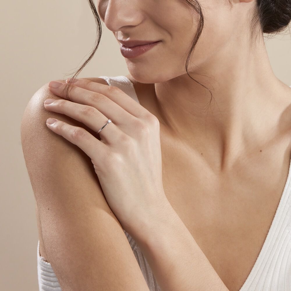 Bague Solitaire Or Blanc Solenia Diamant - Solitaires Femme | Marc Orian