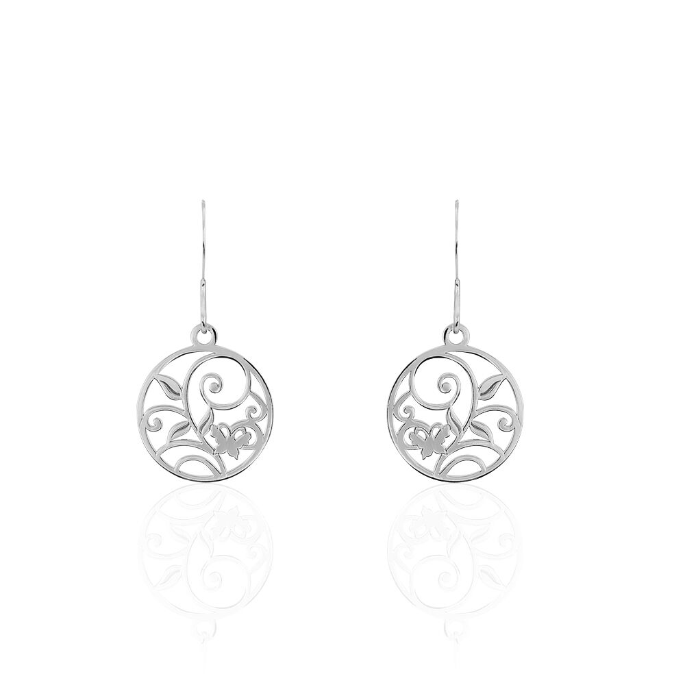 Boucles D'oreilles Pendantes Hita Argent Blanc - Pendantes Femme | Marc Orian