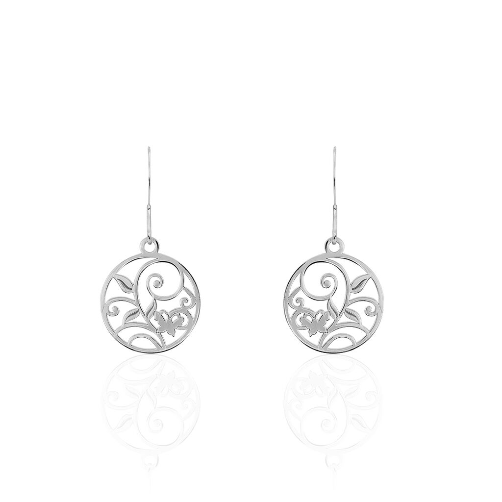 Boucles D'oreilles Pendantes Hita Argent Blanc - Pendantes Femme | Marc Orian