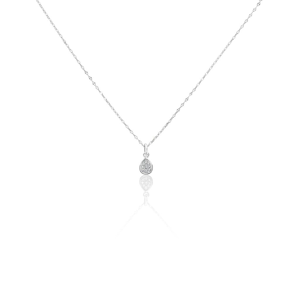 Collier Hiram Argent Blanc Oxyde De Zirconium - Colliers avec pierres Femme | Marc Orian